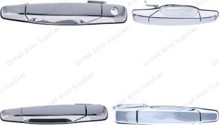 Exterior Door Handle Front LH, Front RH, Rear LH, Rear RH Plastic All Chrome for 2007-2013 Chevrolet Avalanche Tahoe Suburban Silverado; 2007-2013 GMC Yukon Sierra; 2007-2013 Cadillac Escalade