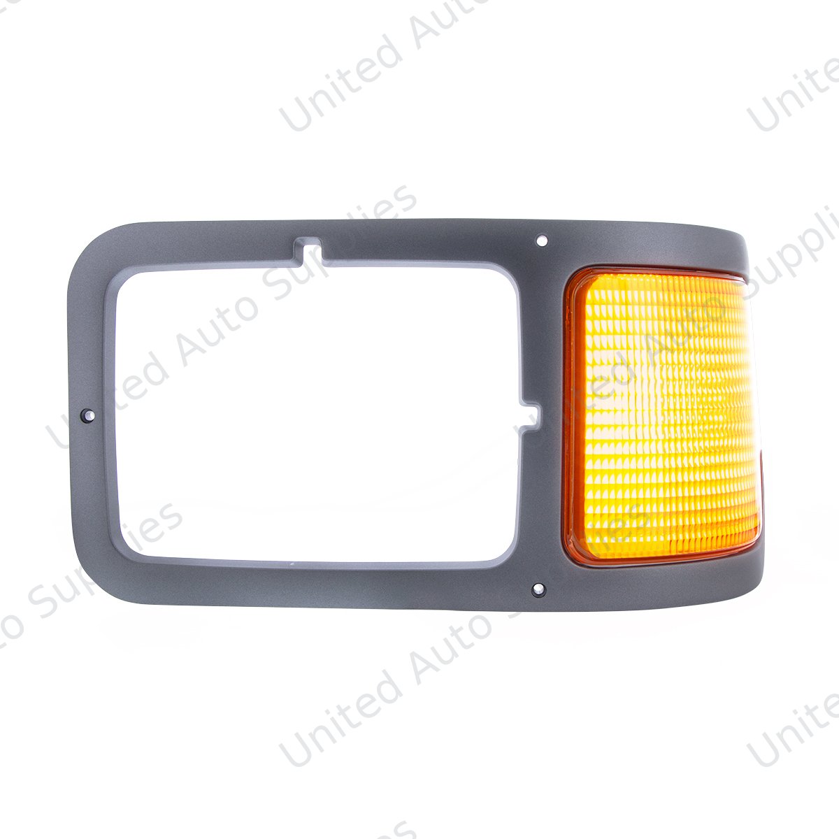 Gray Plastic Headlight Bezel With Parking Light For 2000-2015 Ford F-650/F-750 - Driver