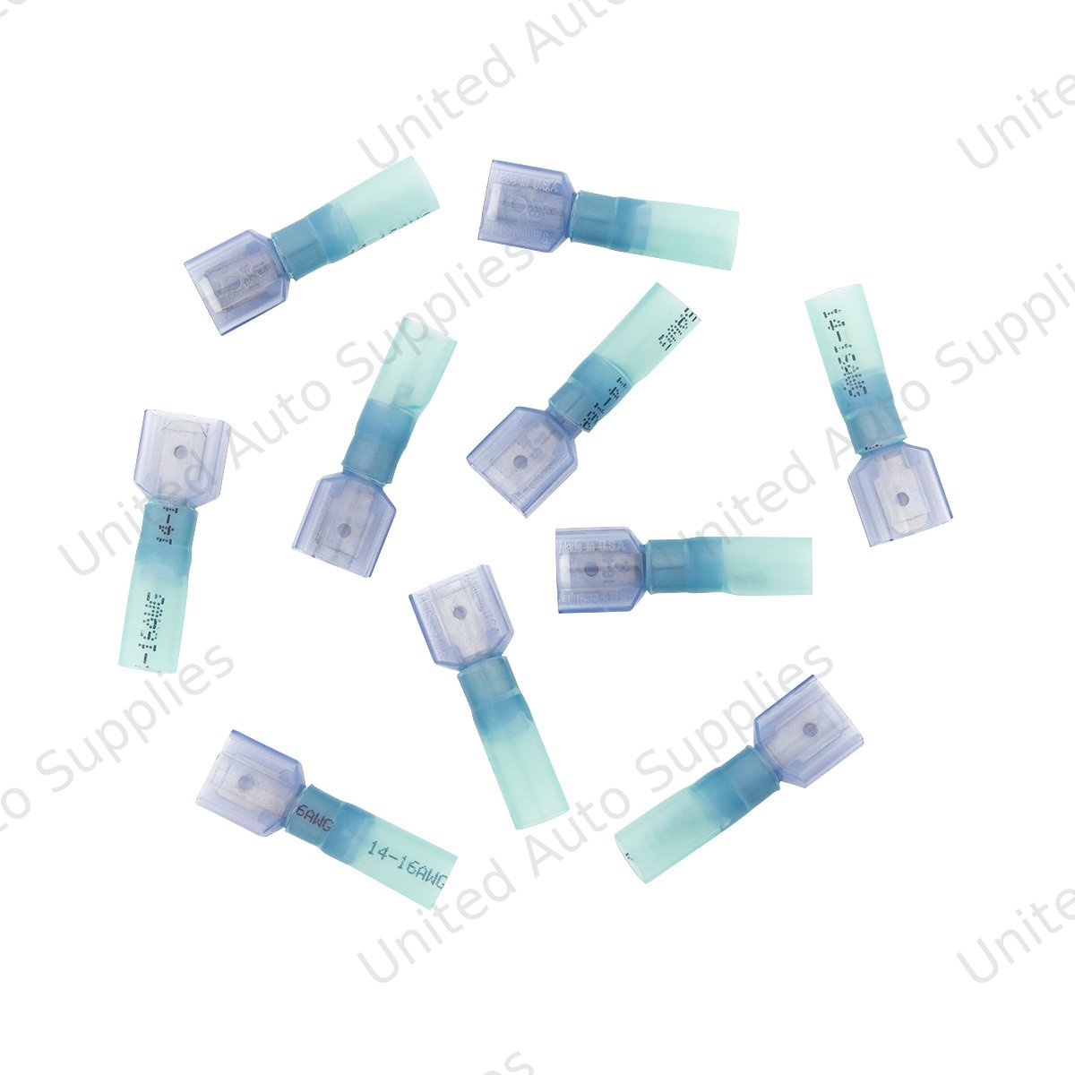 16-14 AWG .250 Tab CS Fully Insulated Heat Shrink M Disconnect - Blue (10-Pack)