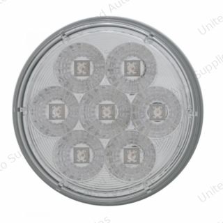 7 LED 4" Round Reflector Light (Stop, Turn & Tail) - Red LED/Clear Lens (Bulk)