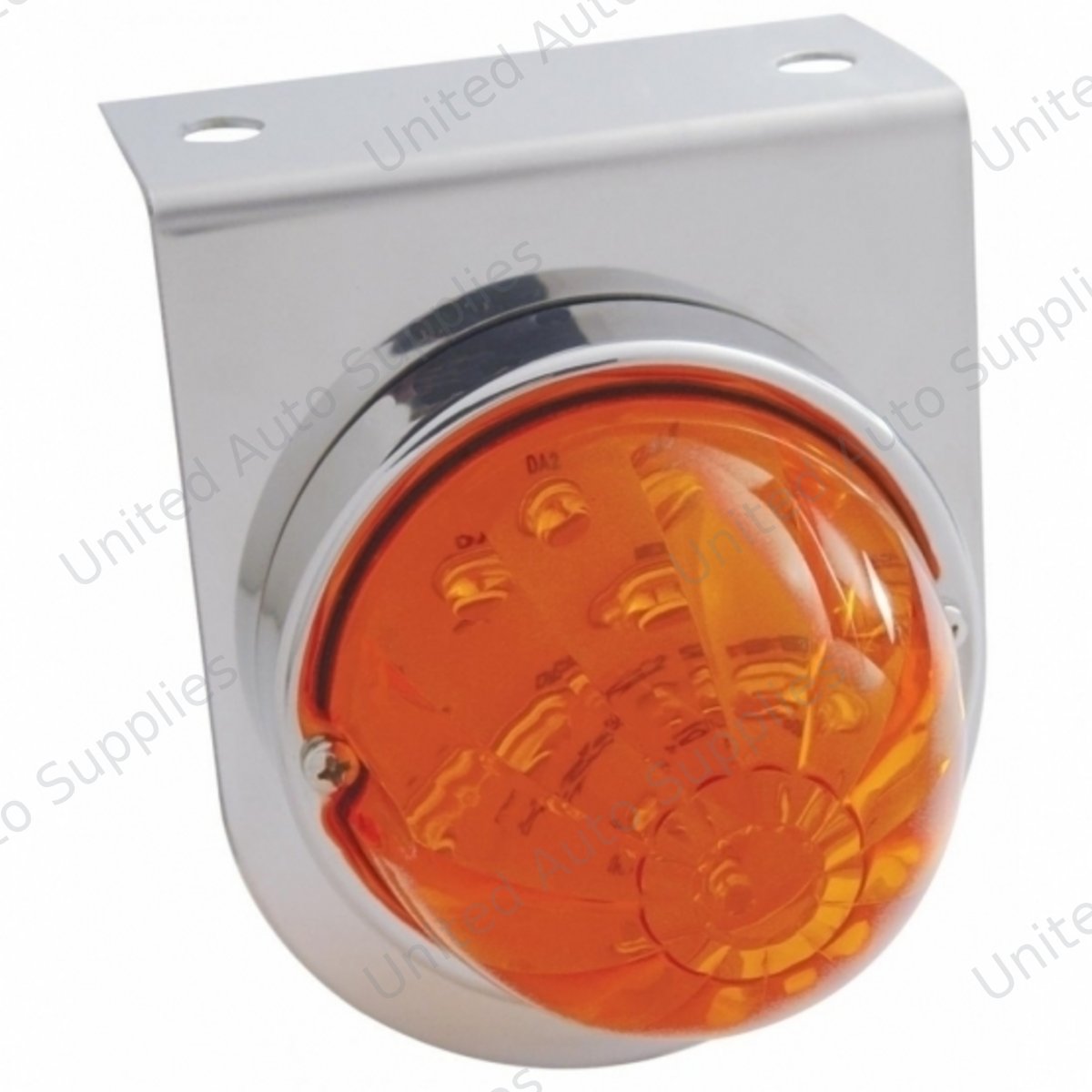 Stainless Light Bracket With 17 LED Watermelon Light - Amber LED/Dark Amber Lens