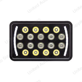 ULTRALIT - 18 High Power LED 4" X 6" Headlight With LED Position Light Bar