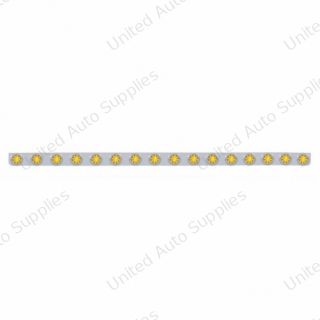 79-1/2" SS Bumper Light Bracket With 16X 9 LED 2" Beehive Lights & Bezels -Amber LED & Lens
