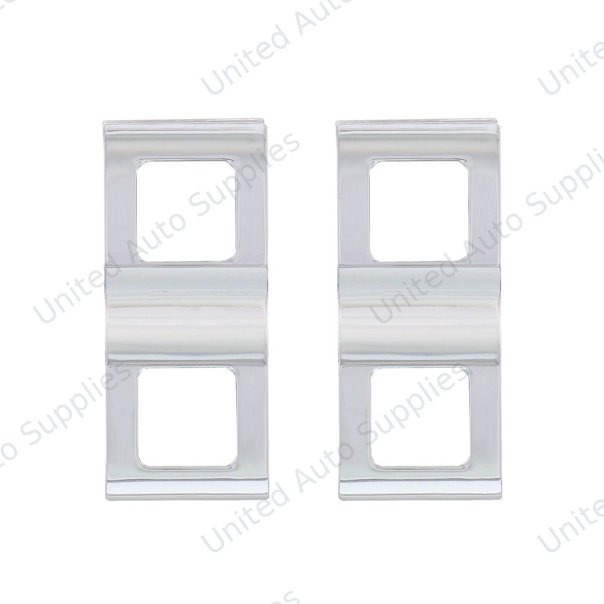 Chrome Plastic Switch Covers - 2 Openings (Card of 2)