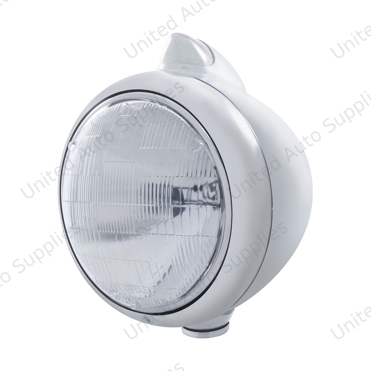Chrome Guide 682-C Headlight 6014 & Original Style LED Signal - Clear Lens