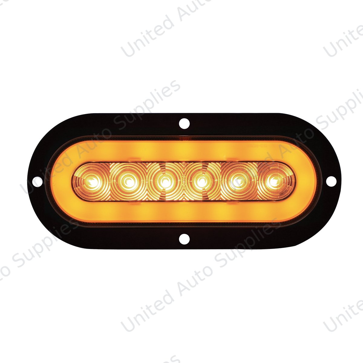 GloLight 22 LED 6" Oval Turn Signal Light With Flange Mount - Amber LED/Clear Lens