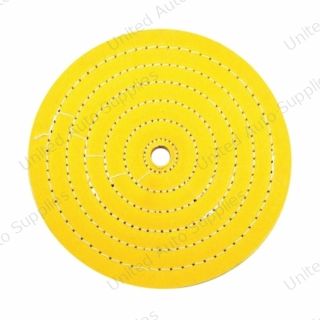8" Yellow Treated Muslin Buff - 5/8" Arbor