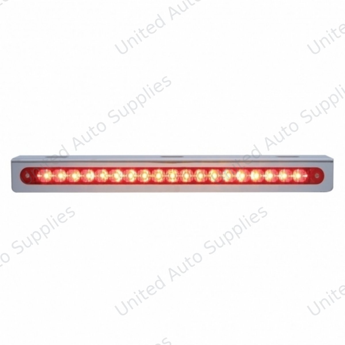 12-3/4" Stainless Light Bracket With 19 LED 12" Light Bar - Red LED/Red Lens