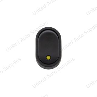 Amber LED Oval Rocker 16 Amp 12V On/Off 1/2" Dia. 1 Pc.