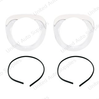 Chrome Headlight Bezels With Seals For 1955-1957 Chevrolet Truck (Pair)