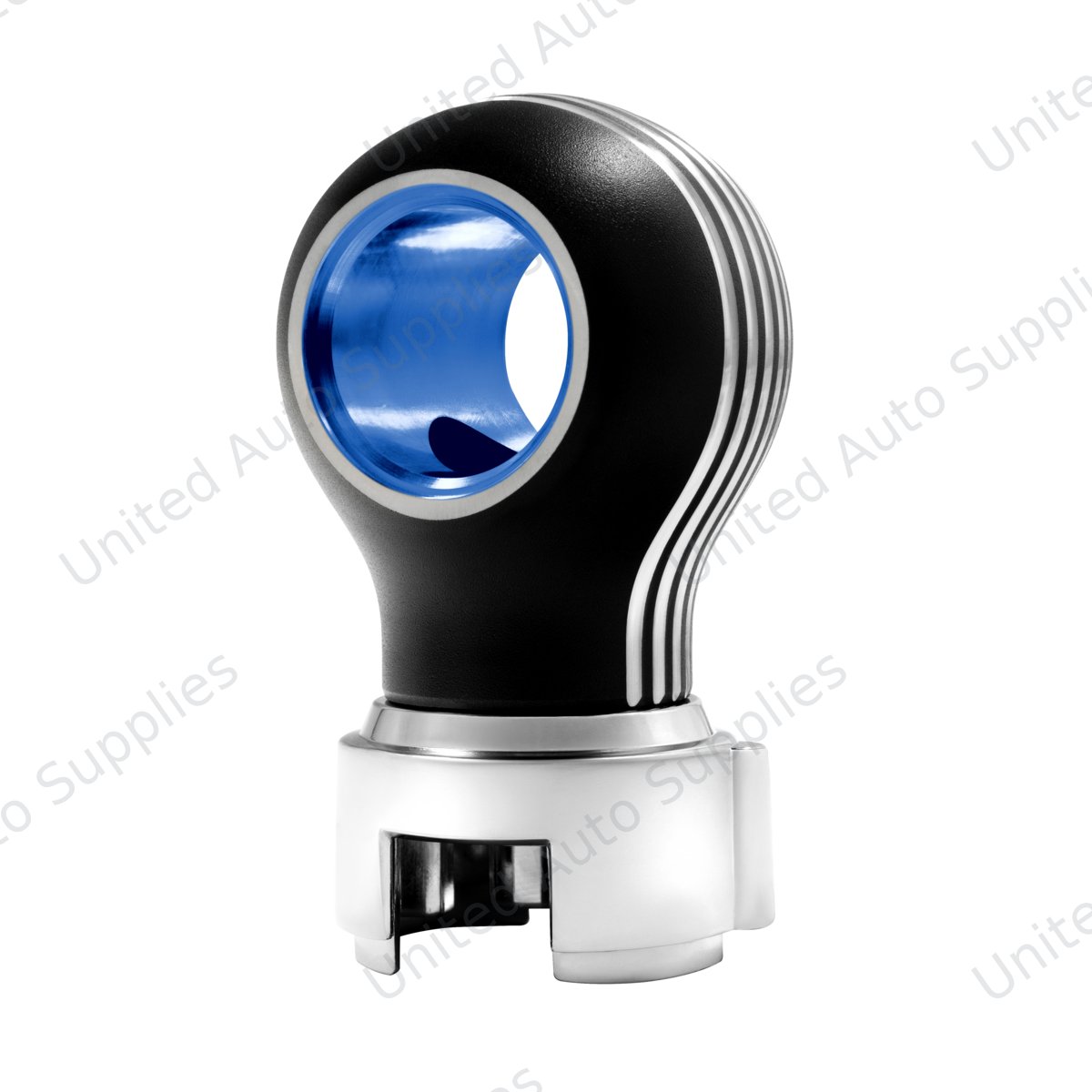 Thread-On Matte Black Carolina Gearshift Knob With LED 13/15/18 Speed Adapter-Blue LED