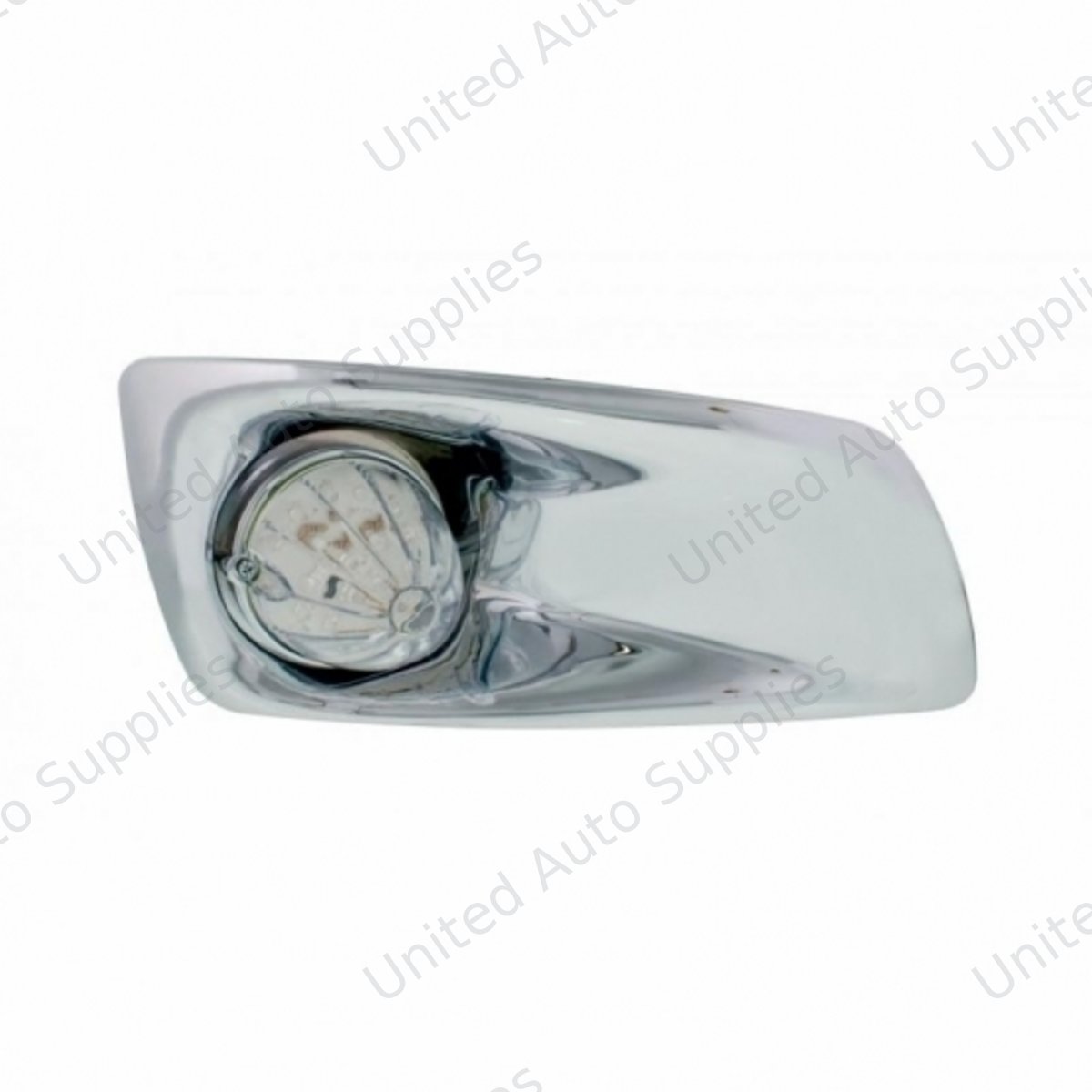 Fog Light Cover With 19 LED Watermelon Light For 2007-17 KW T660 (Passenger) - Amber LED/ Clear Lens