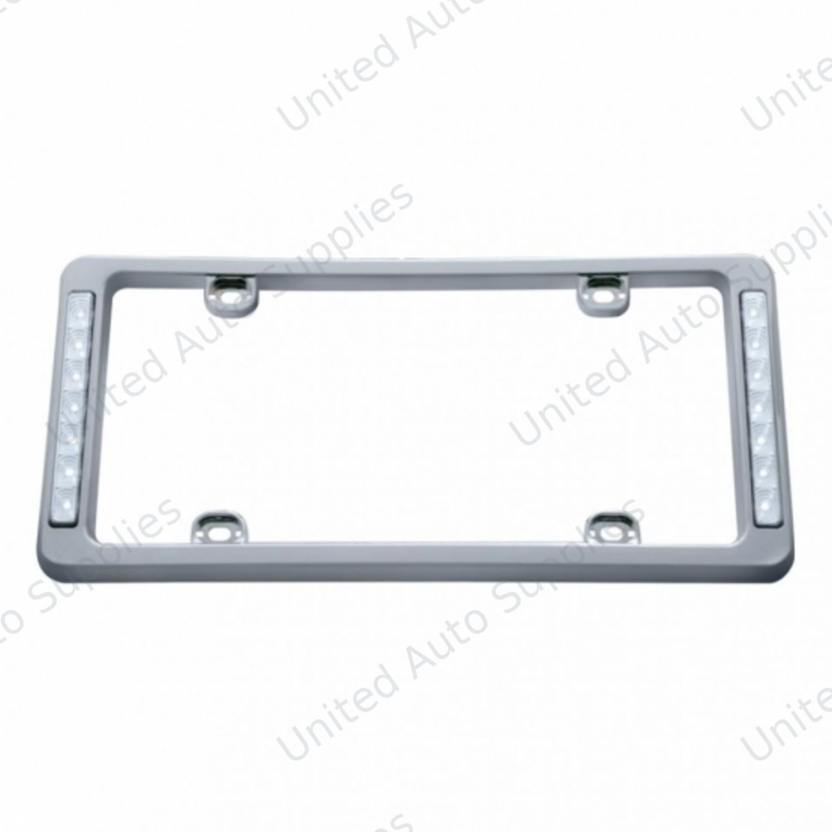 14 LED Chrome License Plate Frame - White LED/Clear Lens