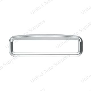 Chrome Bezel With Visor For 4-3/8" X 7/8" Kenworth Glove Box Emblem