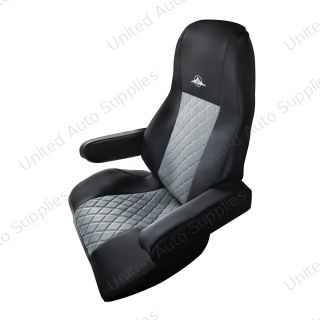 Riggear Napa Faux Leather Seat Cover Set For 2008-2026 Freightliner Cascadia-Gray