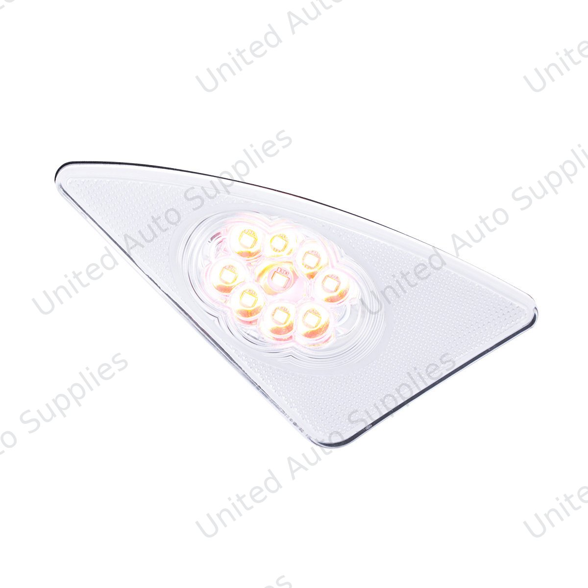 9 LED Competition Series Fender Light For 2007-2017 Kenworth T660 (Passenger) -Amber LED/Clear Lens