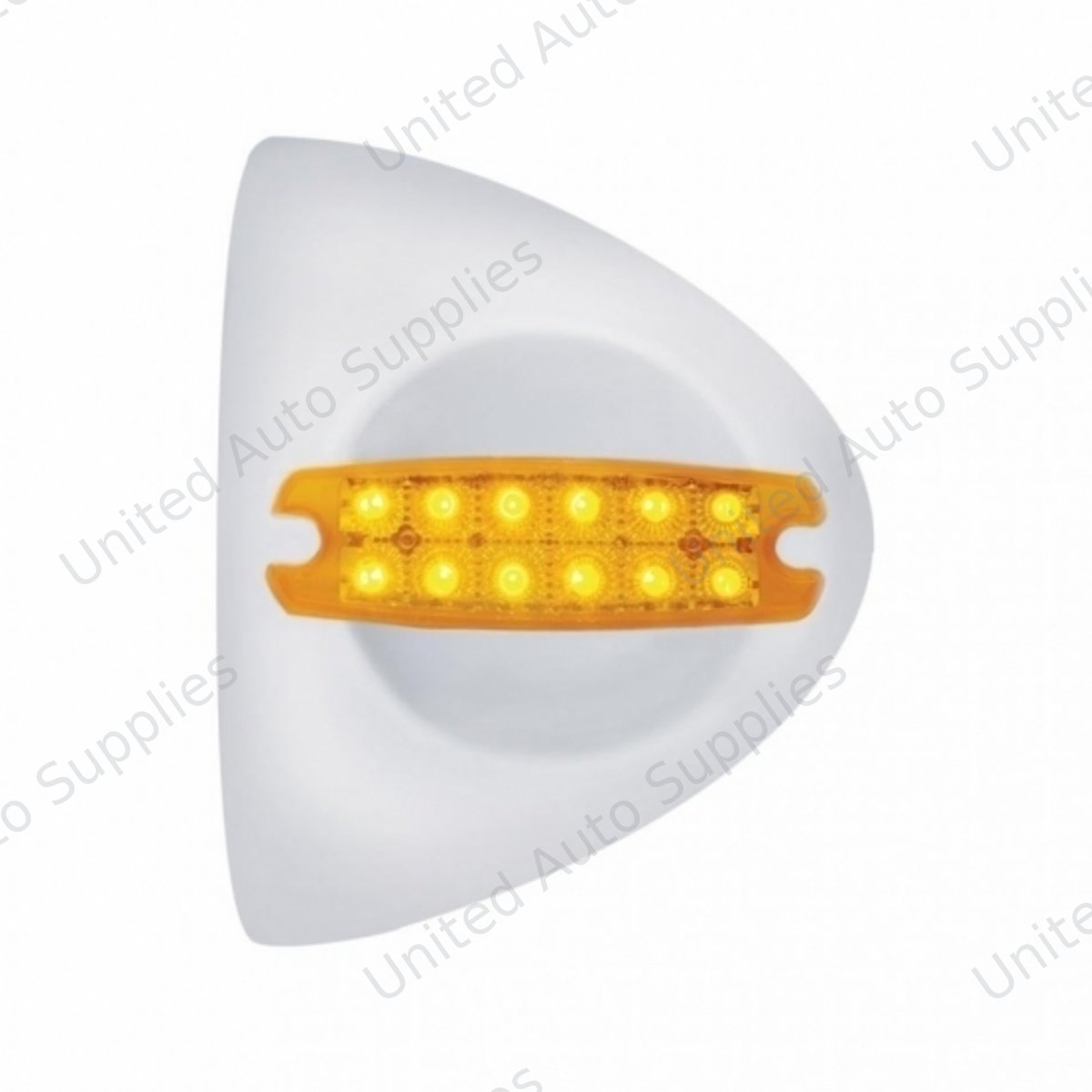 12 LED Reflector Headlight Turn Signal Light Cover - Amber LED/Amber Lens