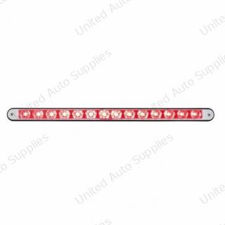 14 LED 12" Light Bar With Black Housing - Red LED/Clear Lens