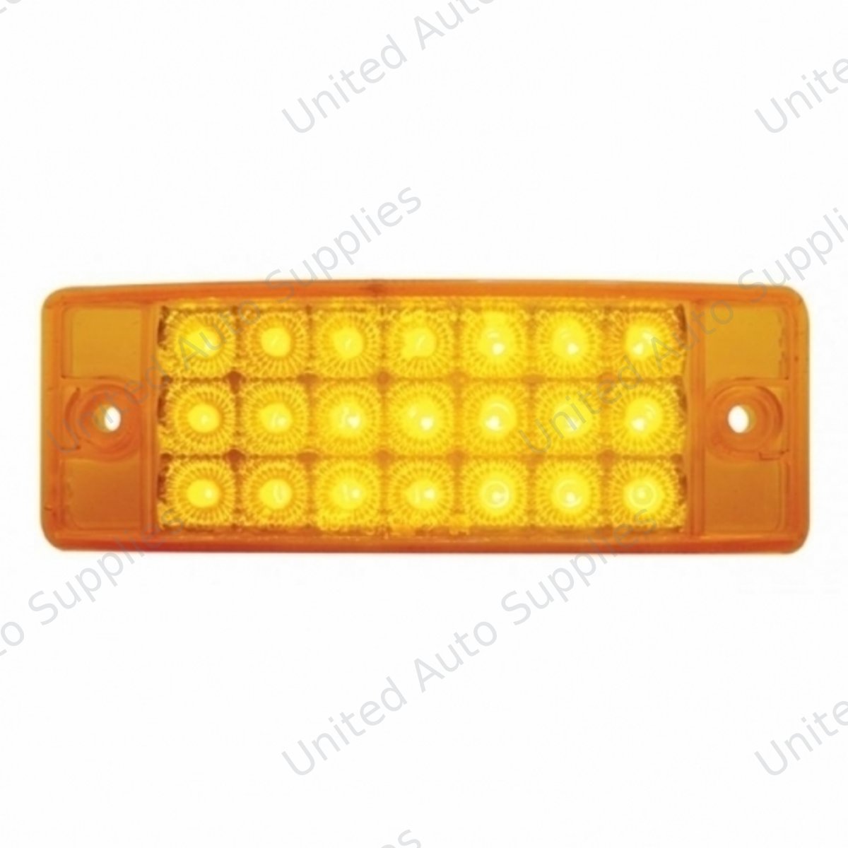 21 LED Reflector Rectangular Light (Clearance/Marker) - Amber LED/Amber Lens (Bulk)