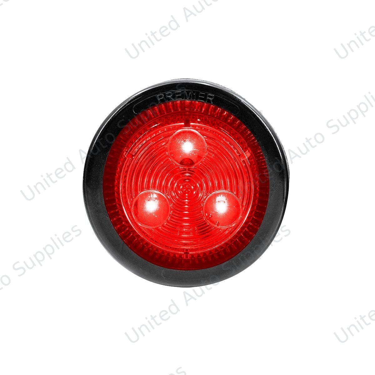3 LED 2" Round Low Profile Light Kit (Clearance/Marker) - Red LED/Lens